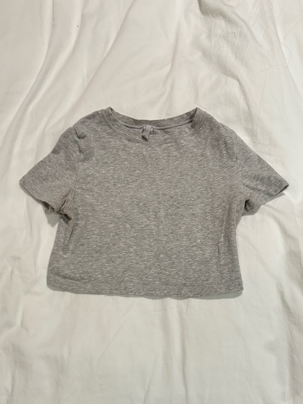Skims Cotton Tshirt Cropped Heather Grey
